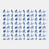 イルカ、クジラ、ペンギン ラッピングペーパーシート (正面3)