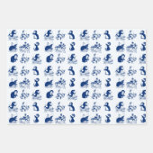 イルカ、クジラ、ペンギン ラッピングペーパーシート (正面2)