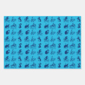 イルカ、クジラ、ペンギン ラッピングペーパーシート (正面)