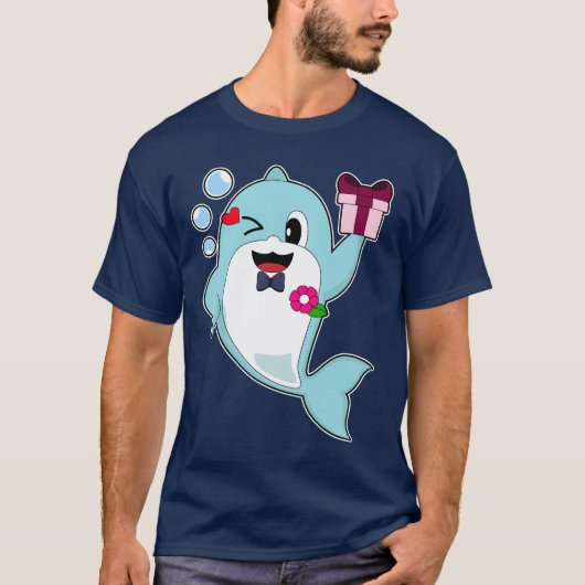 イルカ グルーム ボウタイ ウェディング Tシャツ (正面)