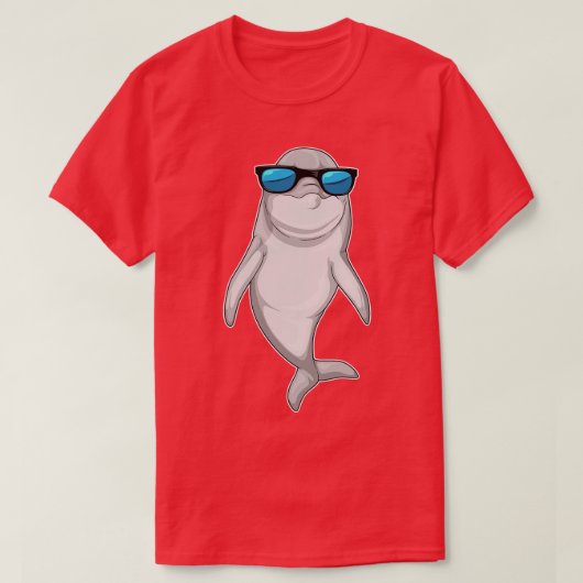 イルカ サングラス Tシャツ (デザイン正面)