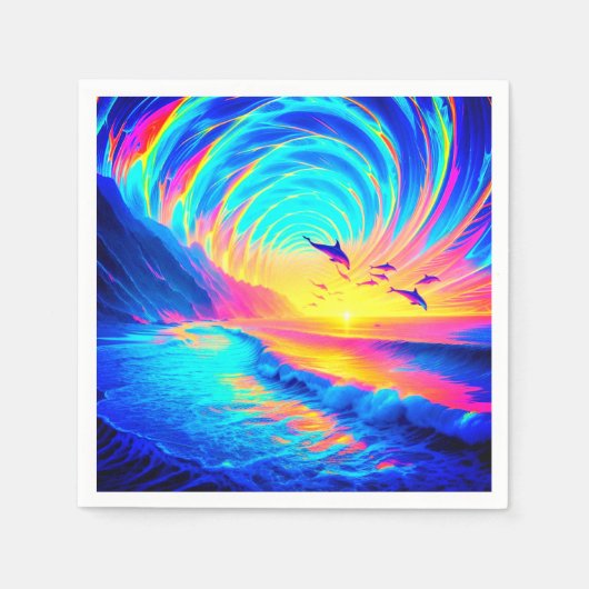 イルカ スタンダードカクテルナプキン (正面)