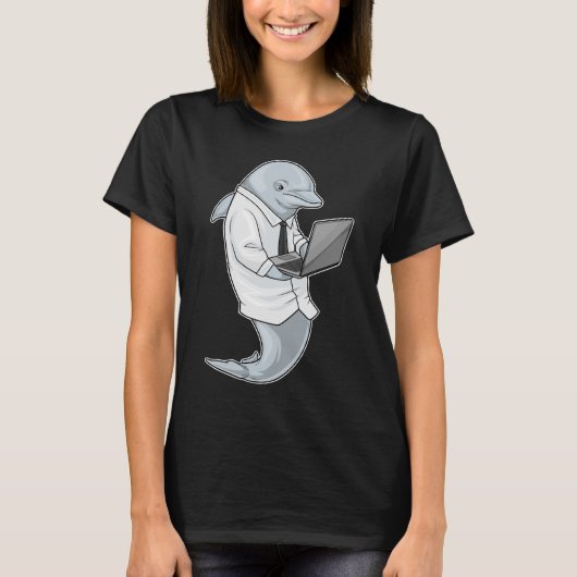 イルカ ノートパソコン Tシャツ (正面)