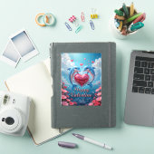 イルカ バラ バレンタイン ロマンティック 海 愛 シール (iPadカバー)