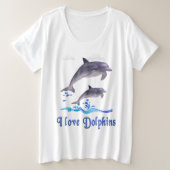 イルカ プラスサイズTシャツ (デザイン正面)