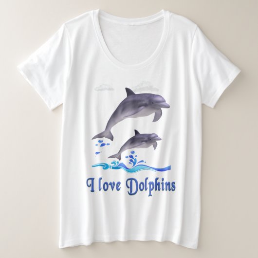 イルカ プラスサイズTシャツ (デザイン正面)