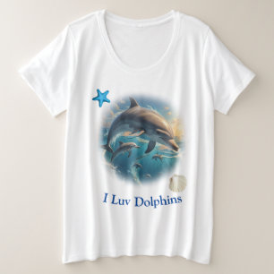 イルカ プラスサイズTシャツ