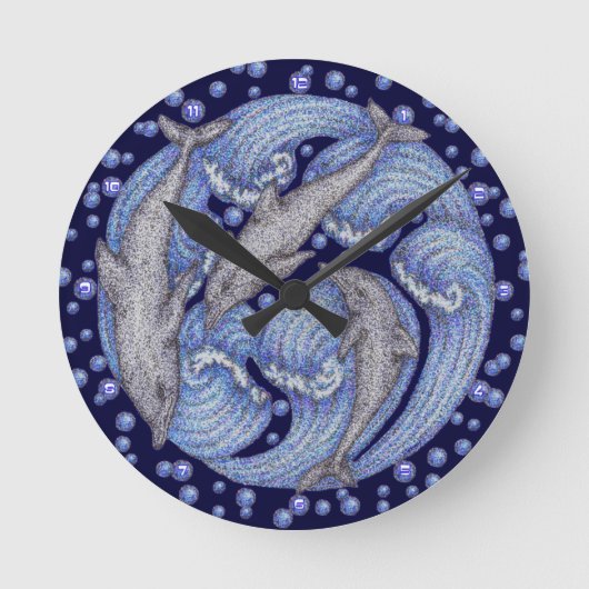 イルカ ラウンド壁時計 (正面)