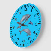 イルカ ラージ壁時計 (傾斜)