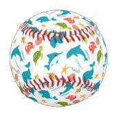 イルカ、ロブスター、ウミガメ 野球ボール (正面)
