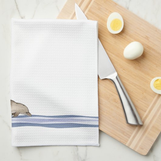 イルカ-台所タオル キッチンタオル (四つ折り)
