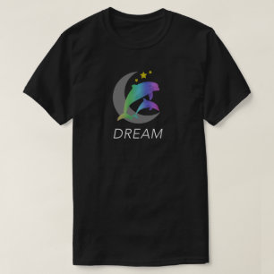 (イルカ、月、星)甘いTシャツを夢を見て下さい Tシャツ