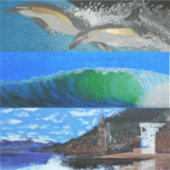 イルカ，波，ビクトリアビーチソラグナタワー シール (正面)