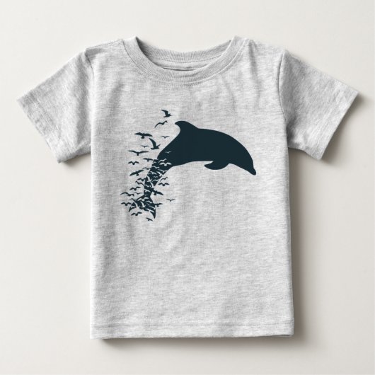 イルカ 海鷲 自然 ベビーTシャツ (正面)