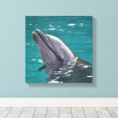 イルカ（緑） キャンバスプリント (インサイチュ (ウッドフロア))
