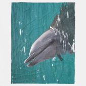 イルカ（緑） フリースブランケット (正面)