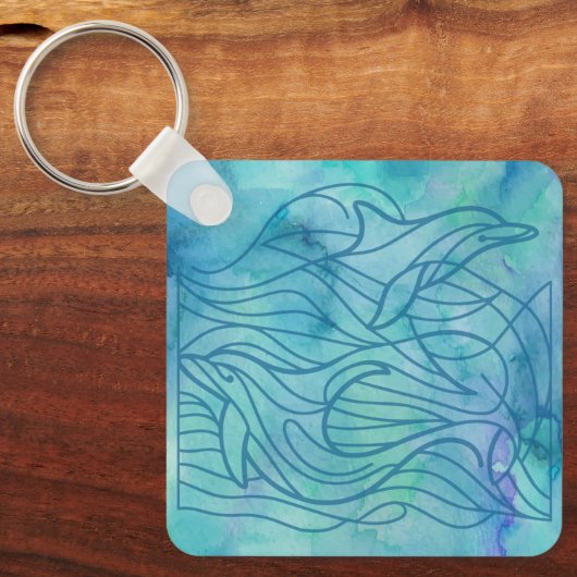 イルカ – 青 キーホルダー (正面)