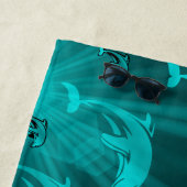 イルカ，魚，自然,水中競技,デザイン，美しい ビーチタオル (インサイチュ)