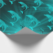 イルカ，魚，自然,水中競技,デザイン，美しい ラッピングペーパー (角)