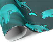 イルカ，魚，自然,水中競技,デザイン，美しい ラッピングペーパー (ロールコーナー)