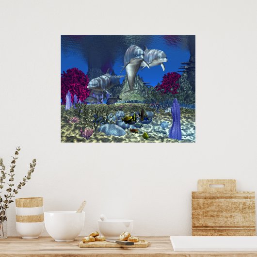 イルカ – 30"x24"ポスター ポスター (キッチン)