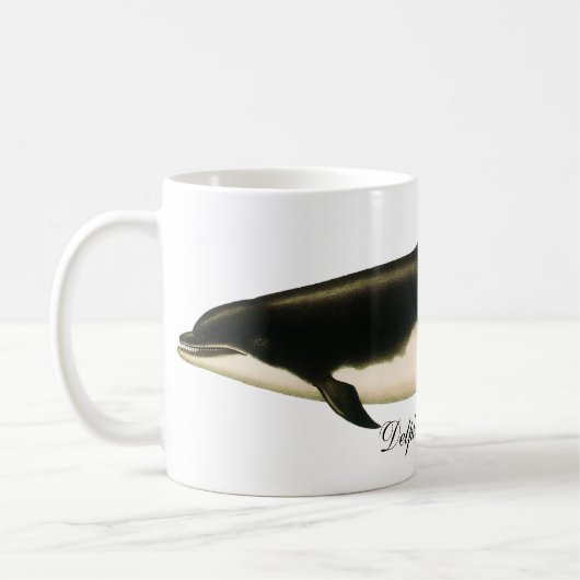 イルカ Delphinus Tursio, ビンテージ海洋動物 コーヒーマグカップ (左)