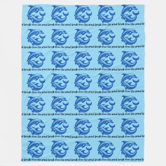 イルカBFTG フリースブランケット (正面)