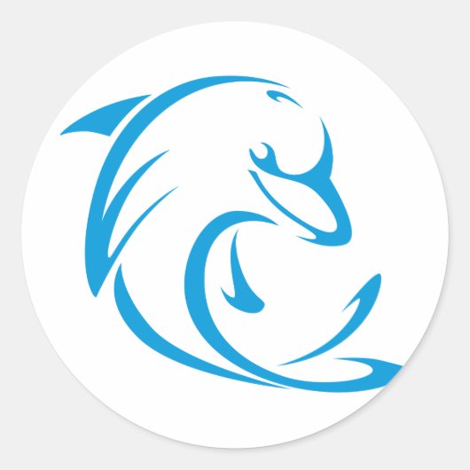 イルカTシャツ |クールイルカTシャツのロゴ ラウンドシール (正面)