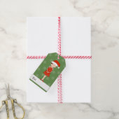 イルシマガールサンタハットクリスマススノーフレーク ギフトタグ (より糸付き)