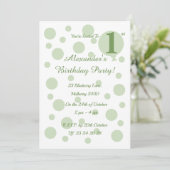 イルシマグリーンスポットとドット少年たち1st誕生日 招待状 (スタンド正面)