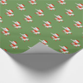 イルシマバレリナエレファントクリスマスグリーン ラッピングペーパー (角)