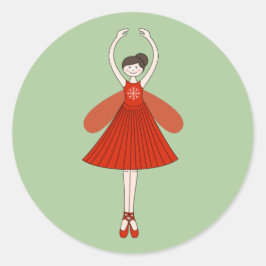 イルシマバレリナクリスマスフェアリーグリーン ラウンドシール