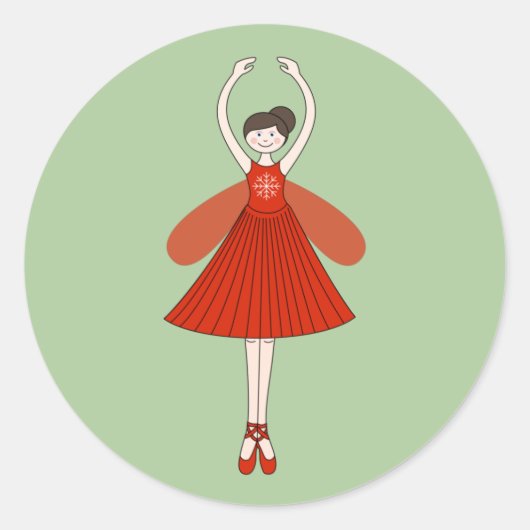 イルシマバレリナクリスマスフェアリーグリーン ラウンドシール (正面)