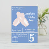 イルシマバレリナシューズブルー誕生日 招待状 (スタンド正面)