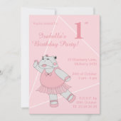 イルシマバレリナヒッポガールズ誕生日招待状 招待状 (正面)
