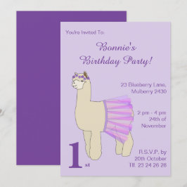 イルシマバレリナラマガールズパープル誕生日 招待状