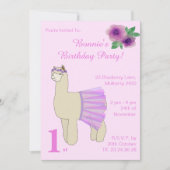 イルシマバレリナラマガールズピンク誕生日 招待状 (正面)