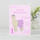 イルシマバレリナラマガールズピンク誕生日 招待状 (スタンド正面)