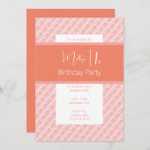 イルシマピンクピーチトーンフローラ1st誕生日 招待状 (正面/裏面)