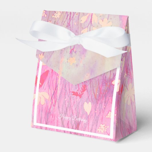 イルシマピンク野生の花水彩B'dayプレゼント/ フェイバーボックス (正面サイド)