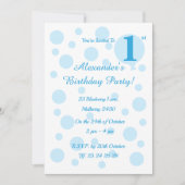 イルシマブルースポットアンドドットボーイズ1st誕生日 招待状 (正面)