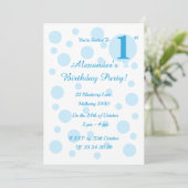 イルシマブルースポットアンドドットボーイズ1st誕生日 招待状 (スタンド正面)