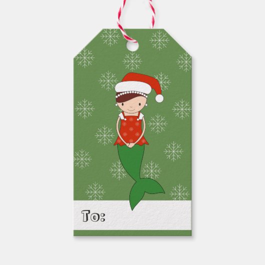 イルシママーメイドクリスマススノーフレーク ギフトタグ (正面)