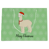 イルシマラマクリスマススノーフレークライトグリーン ラージペーパーバッグ (正面)