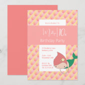 イルシマ マーメイドガールズ 10歳の誕生日 招待状 (正面/裏面)