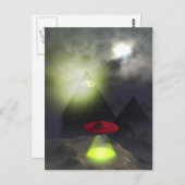 イルミナティのピラミッドとUFOのポストカード ポストカード (正面/裏面)