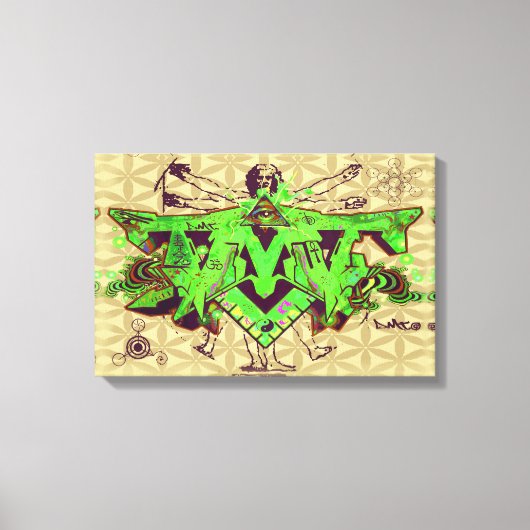 イルミナティDMTグラフィティキャンバスの花の命 キャンバスプリント (正面)