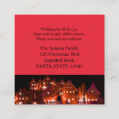 イルミネーションされたクリスマスハウス エンクロージャーカード (裏面)