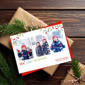 イルミネーションのクリスマスフォトコラージュ シーズンカード