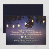 イルミネーションのストリング ライトのラスティック ウェディング インビテーション (正面/裏面)